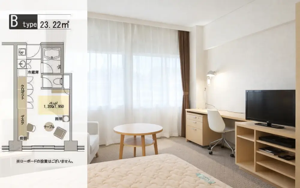 Ｂタイプの室内画像と間取り